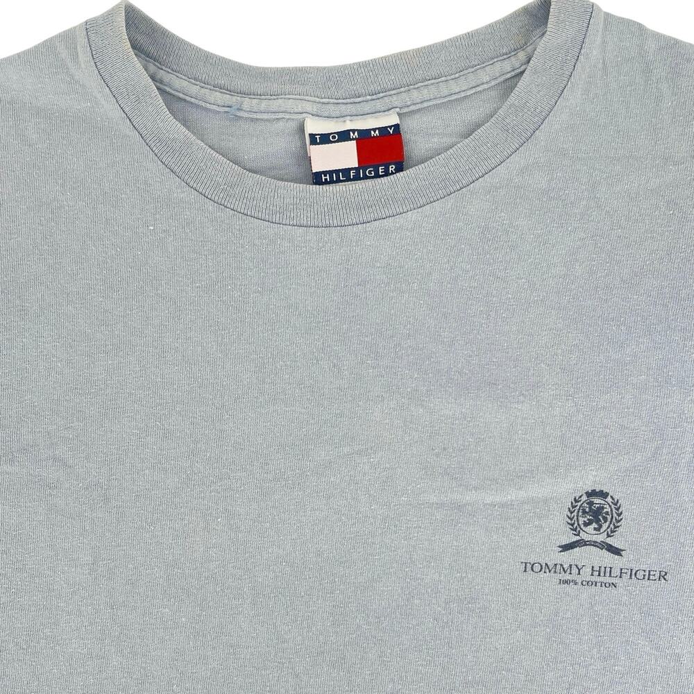 90s Tommy Hilfiger light blue tshirt 1990s vintage